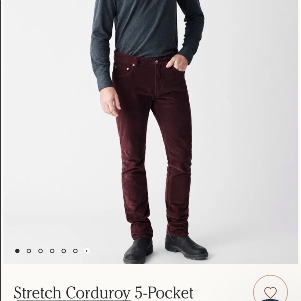 Faherty Men's Corduroy Pants in Rich Maroon